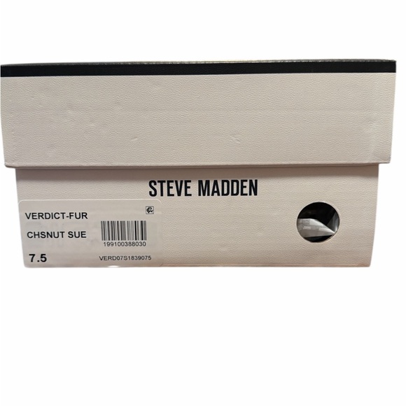 Steve Madden Sneaker Size 7.5 Camel Brown Cream Contrast Stripes Sherpa New - Picture 10 of 11